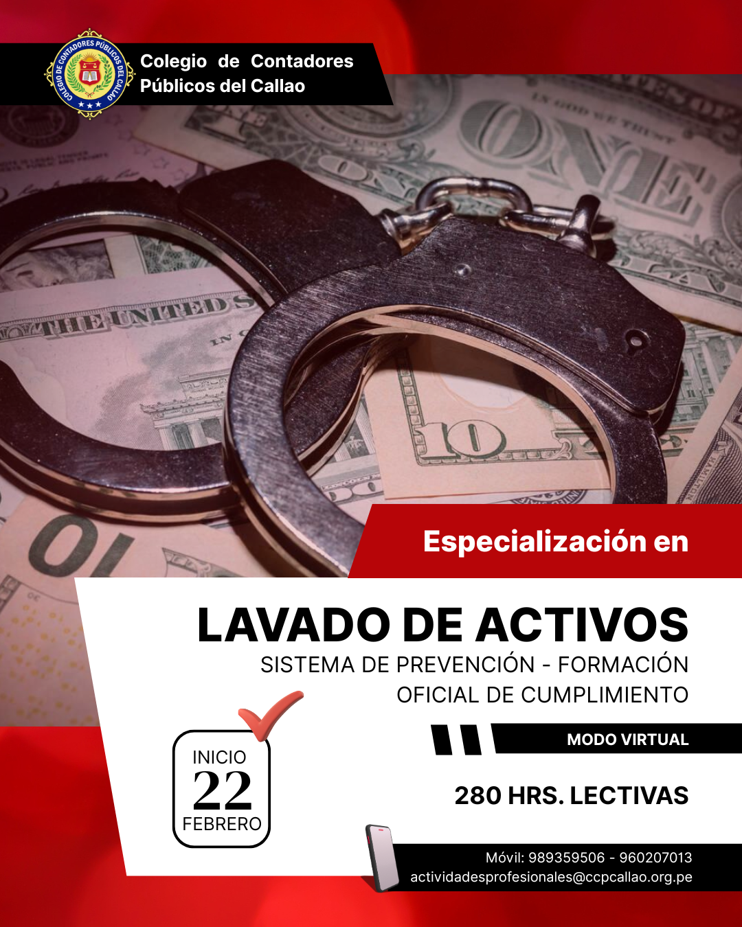 ESPECIALIZACIÓN: EN LAVADO DE ACTIVOS - SISTEMA DE PREVENCION FORMACION DEL OFICIAL DE CUMPLIMIENTO 